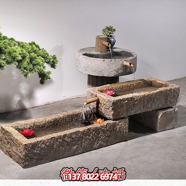 石槽組合戶外魚缸，完美景觀美化家居養(yǎng)魚空間