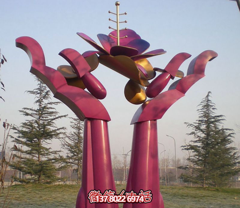 不銹鋼方手型雕塑——裝點(diǎn)花園廣場