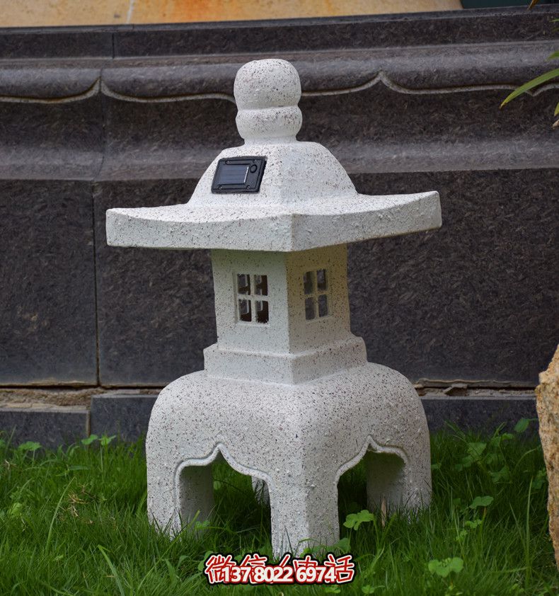 太陽能石燈，復(fù)古中式裝飾戶外景觀燈