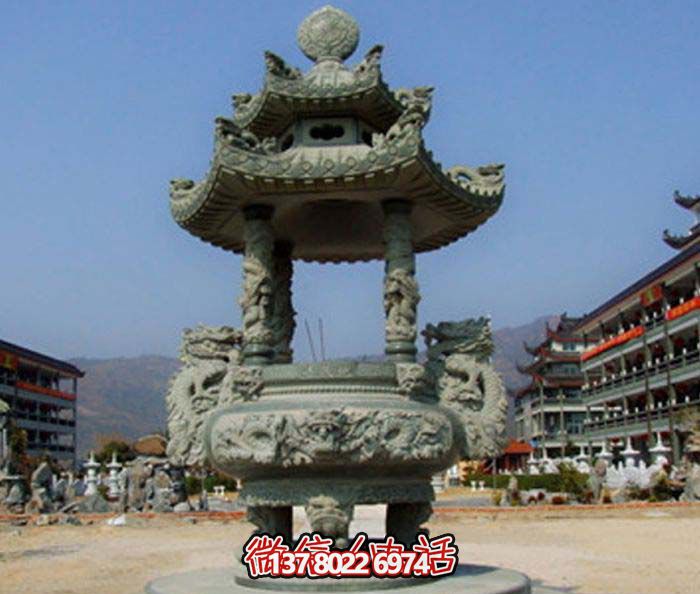 仿古寶蓋龍浮雕香爐，點(diǎn)綴景區(qū)廣場(chǎng)