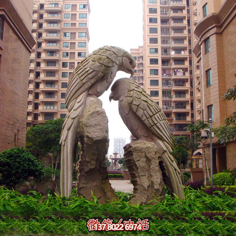 品質(zhì)高端的別墅石頭鸚鵡雕塑