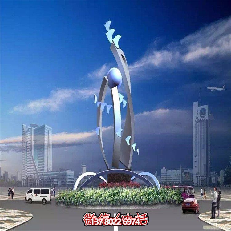 大型不銹鋼抽象藝術(shù)飛翔雕塑，豐富景觀廣場