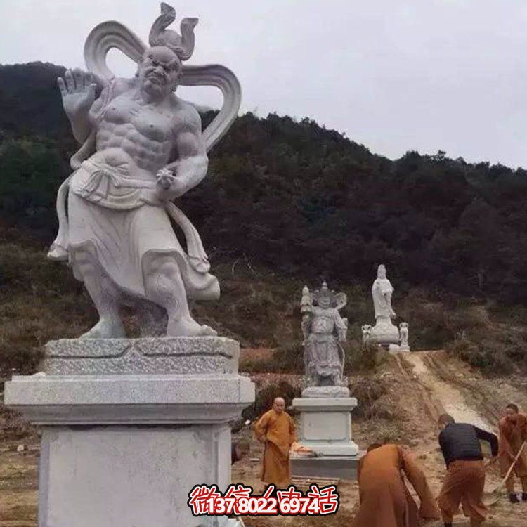 精美大理石景觀雕塑，體現(xiàn)四大金剛之美