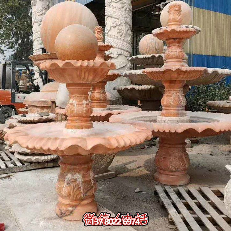 紅晚霞中式二層風(fēng)水球，讓你的庭院擺放流水轉(zhuǎn)運(yùn)風(fēng)水