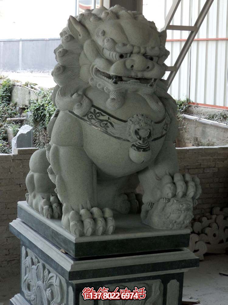 仿真大理石獅子雕塑，裝飾別墅大型法院