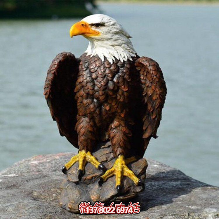 玻璃鋼老鷹雕塑擺件，點綴戶外花園庭院
