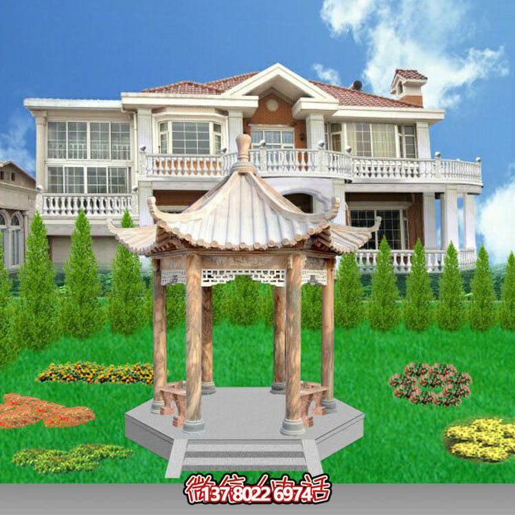 中式風(fēng)格涼亭，寧?kù)o休息，美景欣賞