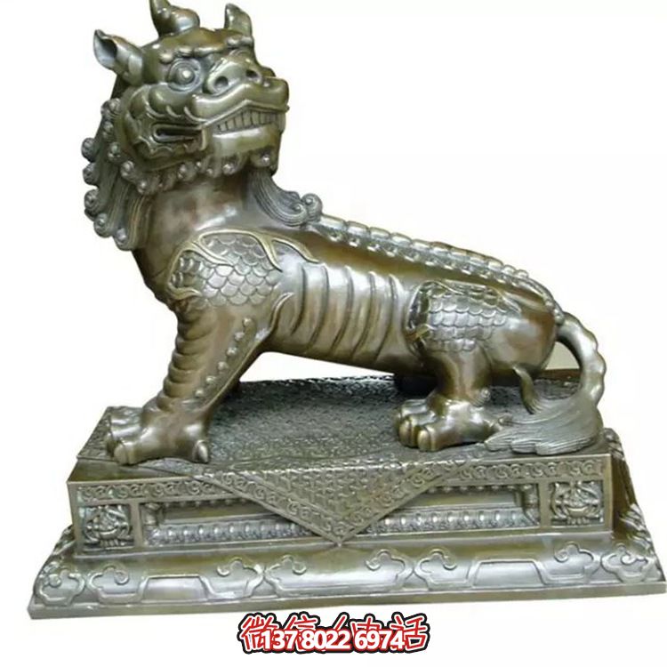 小型不銹鋼神麒麟雕塑，裝點庭院