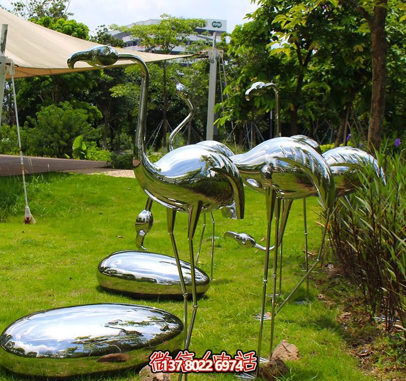 室外不銹鋼火烈鳥(niǎo)雕塑