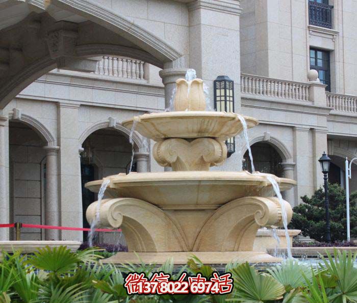 歐式風(fēng)格大理石噴泉雕塑，美化酒店、廣場(chǎng)、景觀