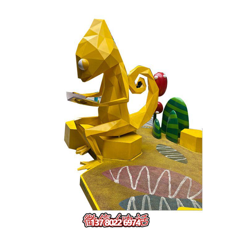 玻璃鋼卡通人物雕塑，為兒童樂園擺放的看書椅