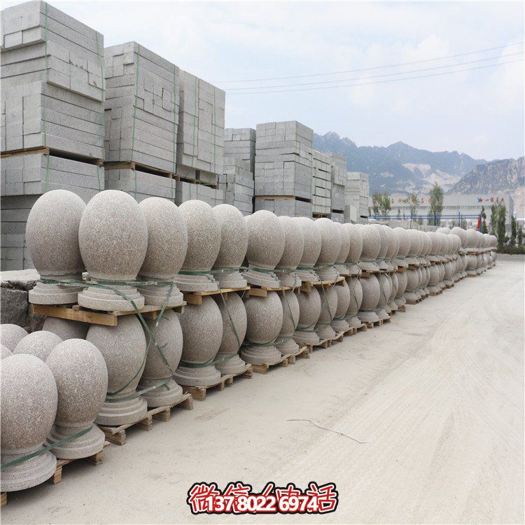 芝麻白花崗巖路障，安全擋車，雅觀景觀