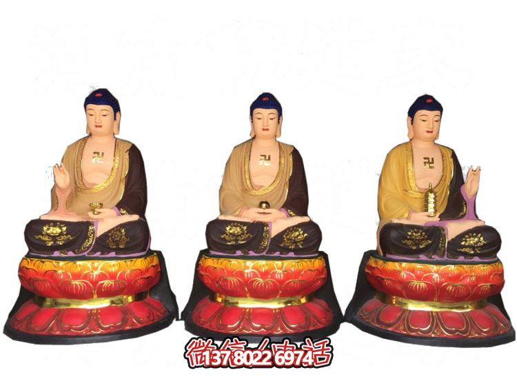 玻璃鋼仿真彩繪如來佛祖供奉雕塑，擁有神秘而又寧靜的氣息