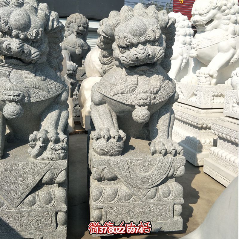 精美大理石獅子雕塑，裝點(diǎn)你的戶外庭院