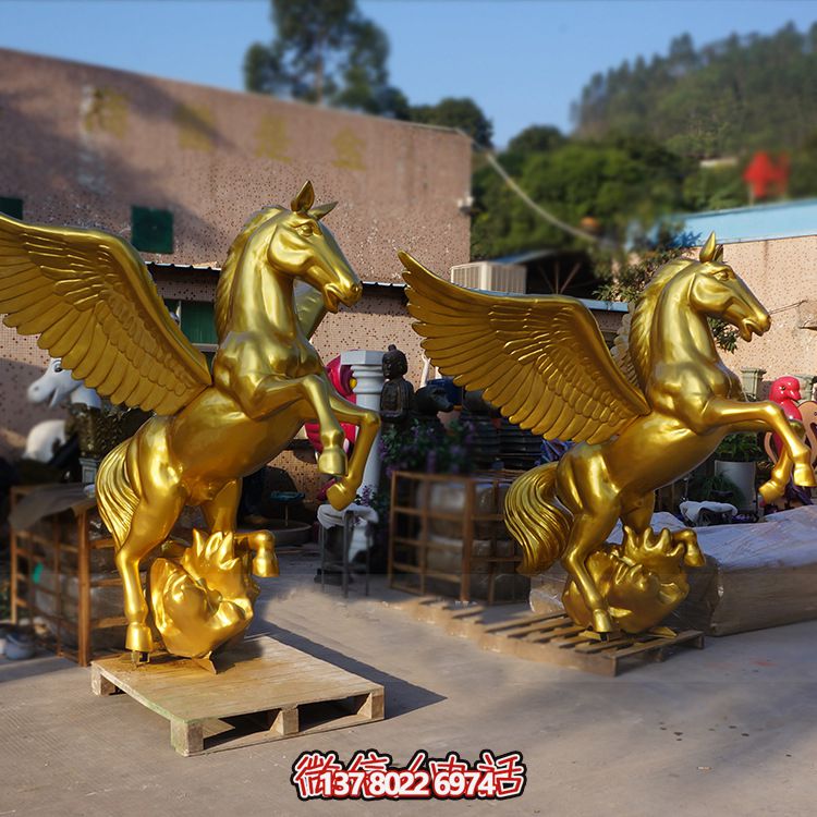 精美的玻璃鋼雕塑飛馬，點(diǎn)綴大場面