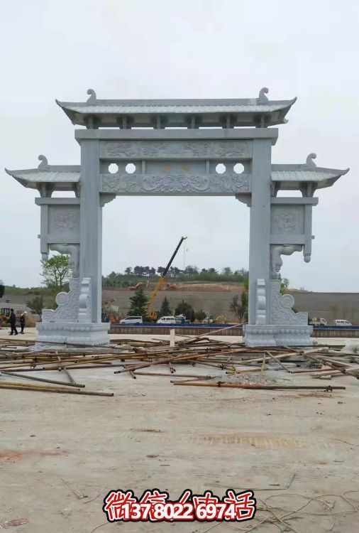 大理石大型牌坊，精美的戶外石雕藝術(shù)品