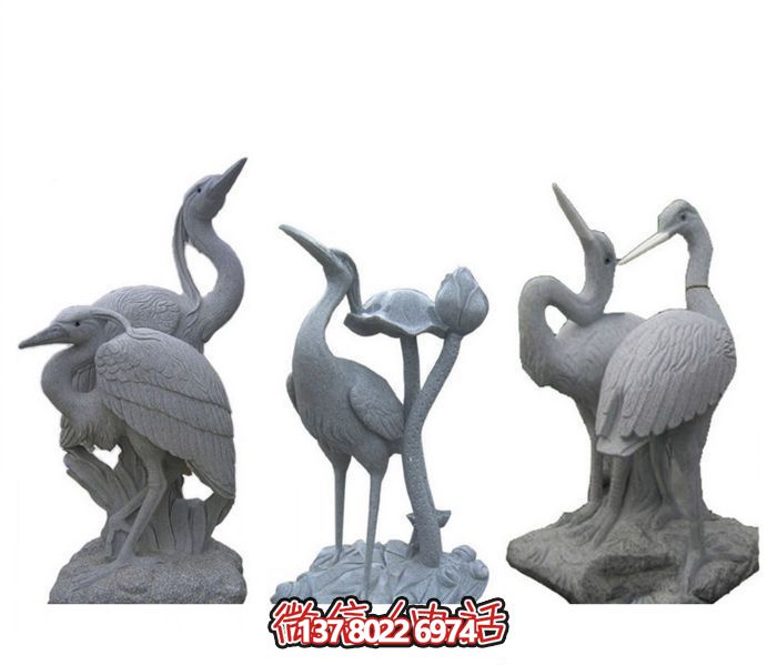 景區(qū)創(chuàng)意大理石石雕成群的仙鶴雕塑 景區(qū)創(chuàng)意大理石石雕成群的仙鶴雕塑
