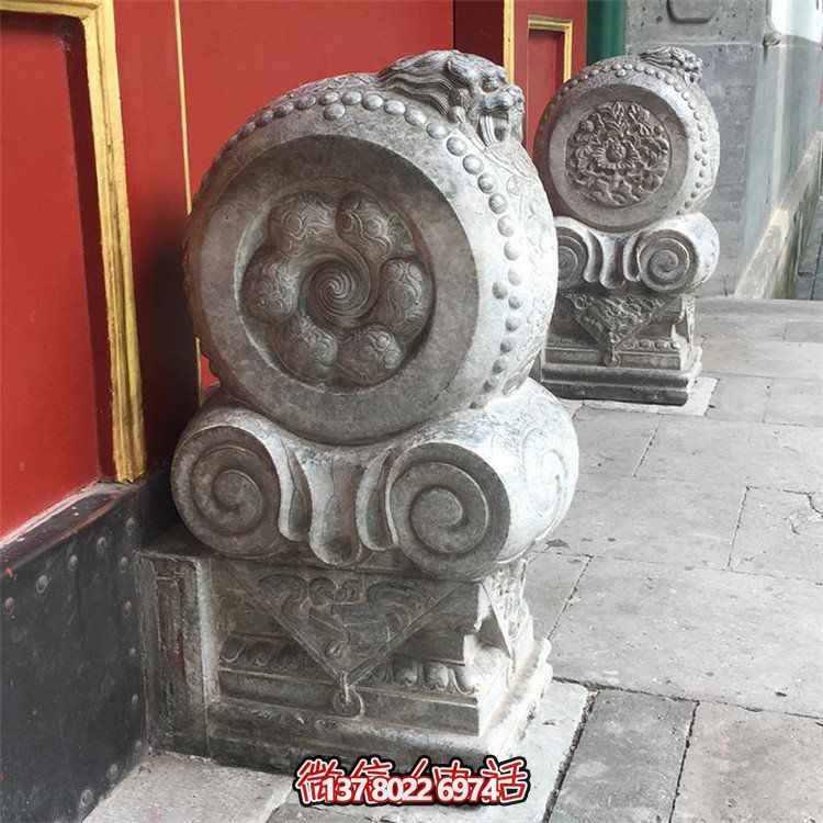 石雕門墩一對(duì)貔貅獅子麒麟招財(cái)別墅鎮(zhèn)宅門口抱鼓石