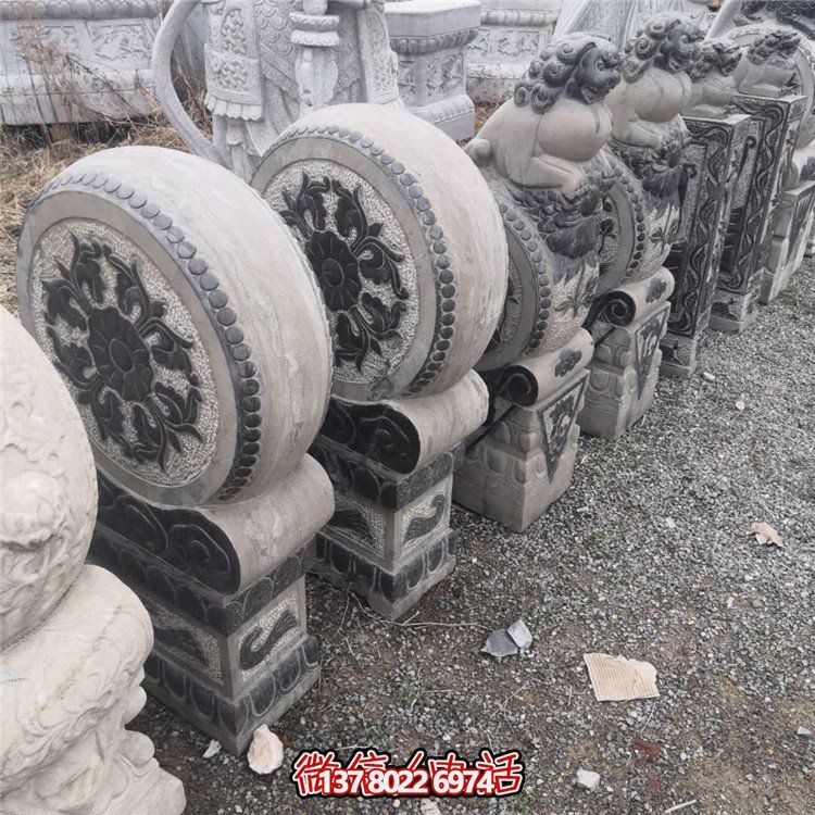 抱鼓石，青石仿古門墩