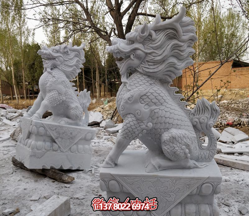 戶外庭院別墅砂石石雕神獸麒麟雕塑 戶外庭院別墅砂石石雕神獸麒麟雕塑