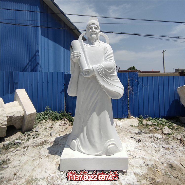 校園廣場(chǎng)擺放漢白玉大理石雕刻詩(shī)仙李白雕像