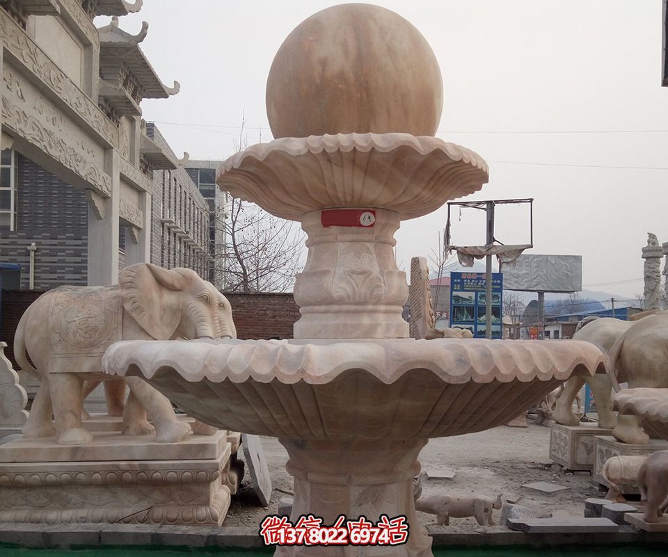 學(xué)校廣場(chǎng)雙層大理石風(fēng)水球噴泉雕塑 學(xué)校廣場(chǎng)雙層大理石風(fēng)水球噴泉雕塑