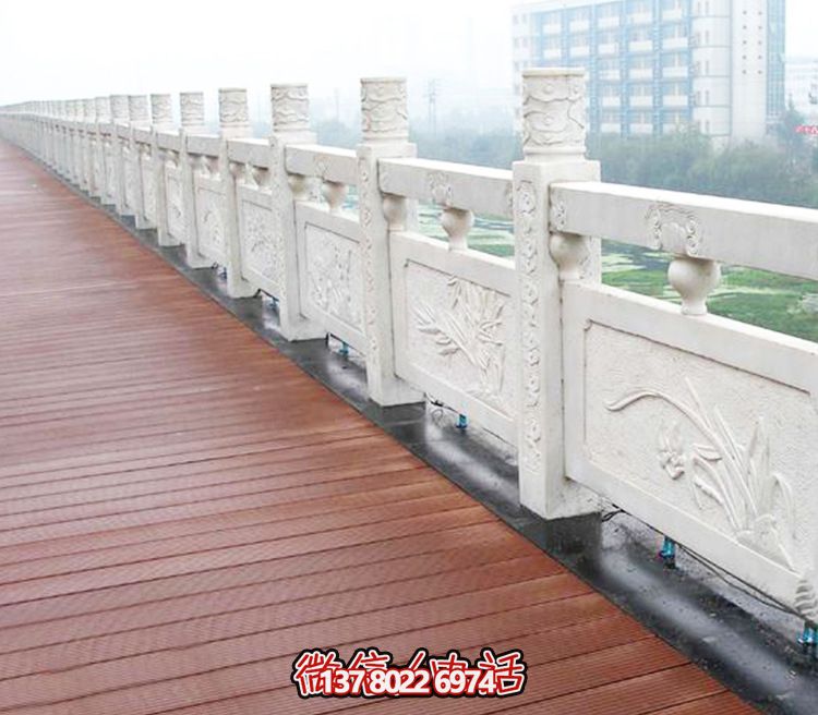城市公園湖邊走廊裝飾漢白玉浮雕欄桿 城市公園湖邊走廊裝飾漢白玉浮雕欄桿