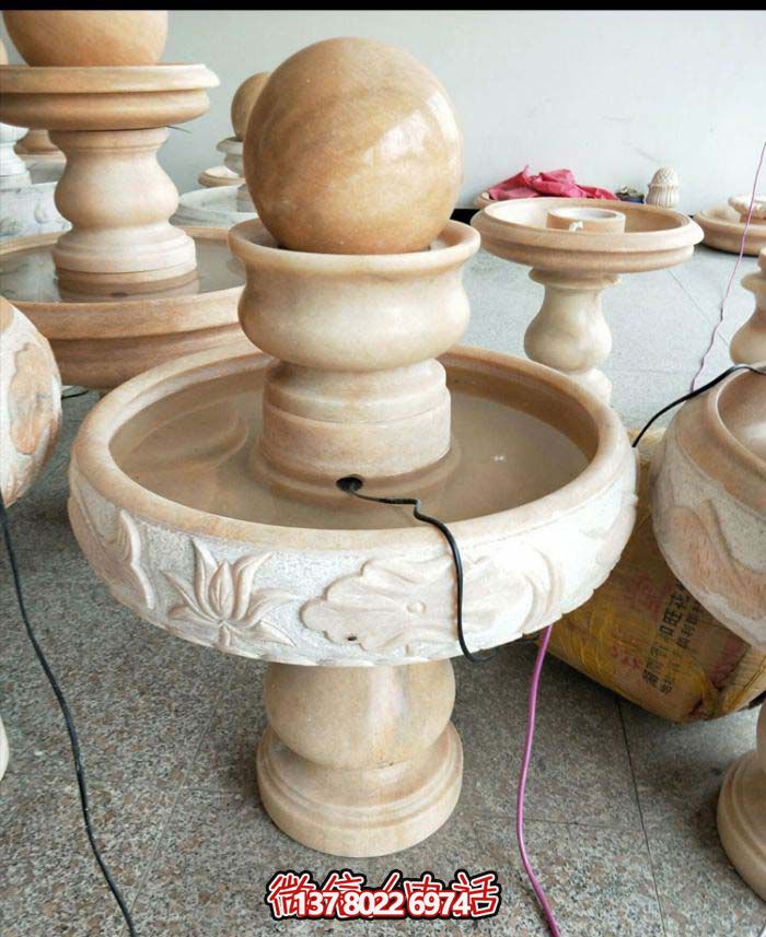 小型風(fēng)水球晚霞紅別墅石雕 小型風(fēng)水球晚霞紅別墅石雕