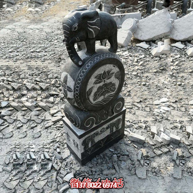 庭院別墅青石石雕浮雕鎮(zhèn)宅招財大象抱鼓石