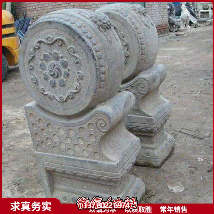 庭院門(mén)口門(mén)墩青石石雕戶外一對(duì)抱鼓石雕塑