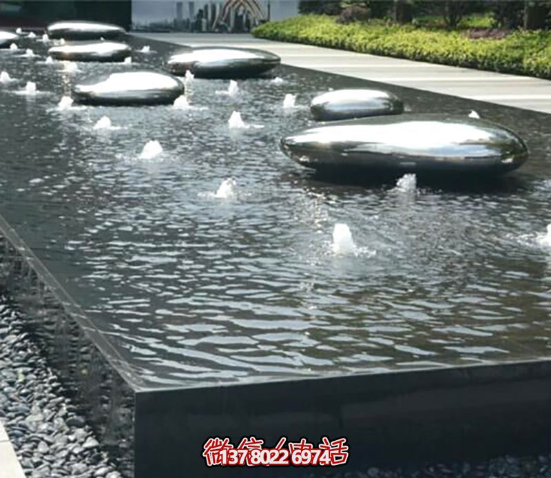 公園噴泉不銹鋼多個(gè)鵝卵石雕塑 公園噴泉不銹鋼多個(gè)鵝卵石雕塑