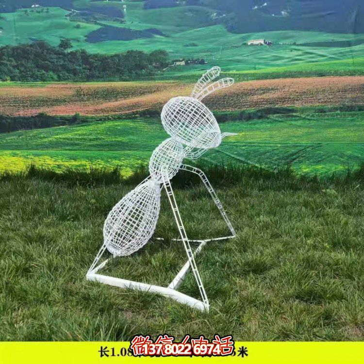 螞蟻雕塑戶外不銹鋼網格創(chuàng)意螞蟻