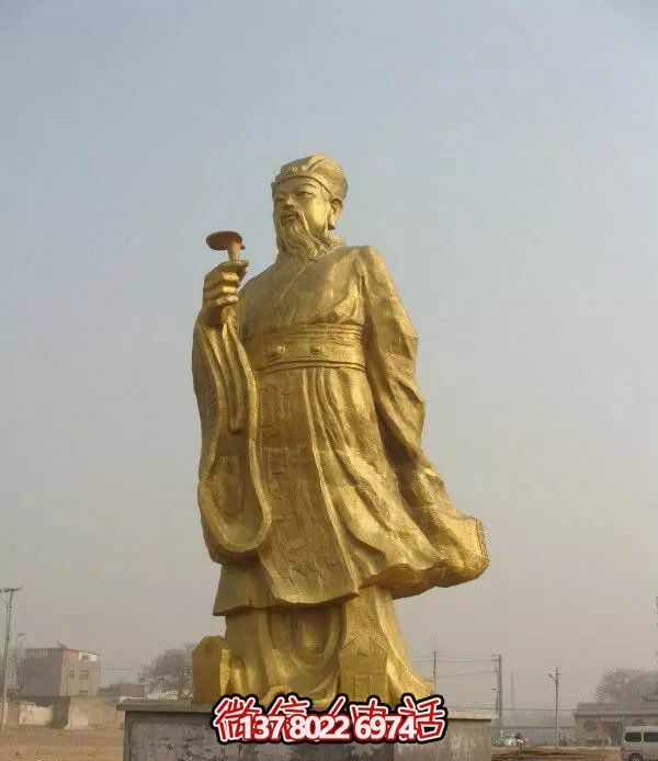 醫(yī)學院廣場站姿拿藥名醫(yī)李時珍鍍金玻璃鋼雕塑 醫(yī)學院廣場站姿拿藥名醫(yī)李時珍鍍金玻璃鋼雕塑