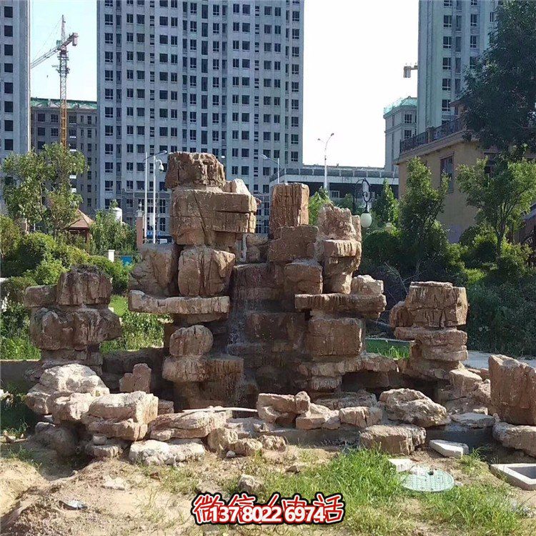 疊石假山，小區(qū)園林人造假山水景